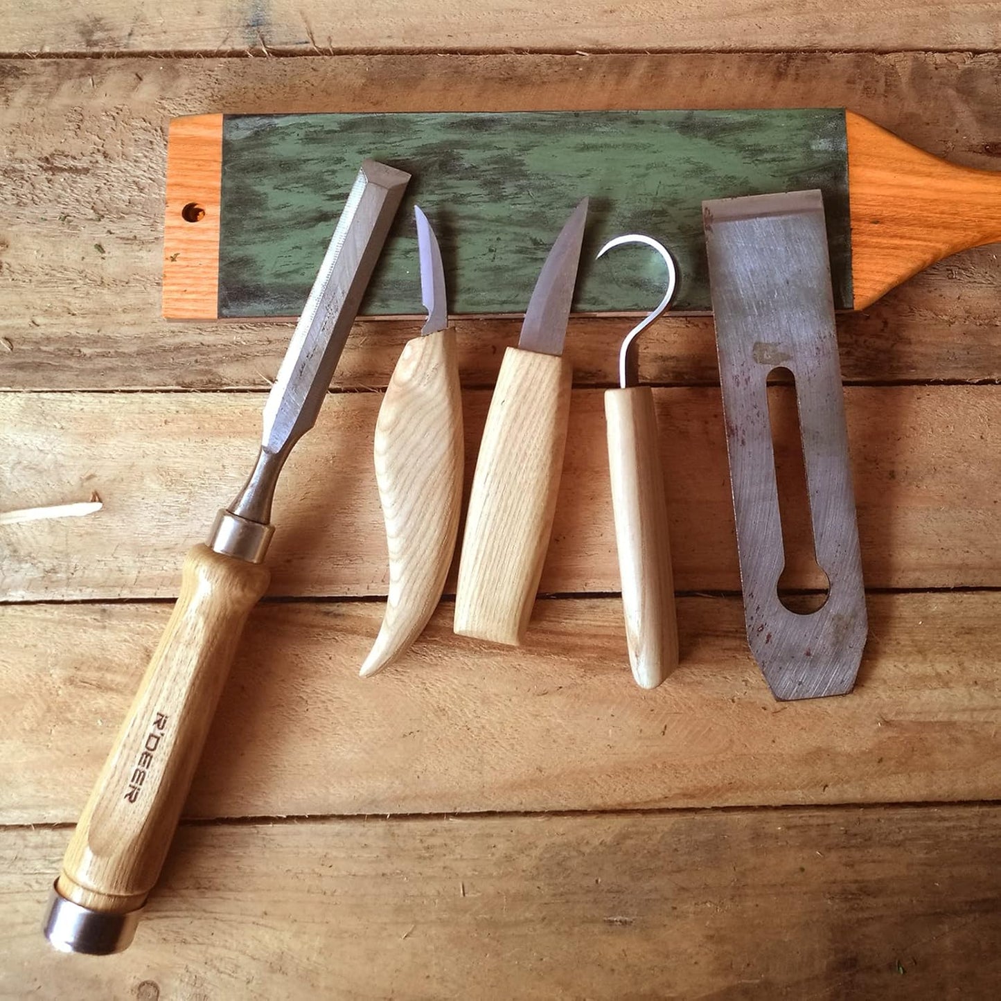 Leather Strop with Polishing Compound, Knife Stropping Kit for Sharpening & Honing Knives Tools