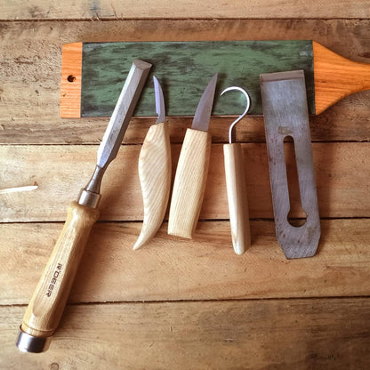 Leather Strop with Polishing Compound, Knife Stropping Kit for Sharpening & Honing Knives Tools