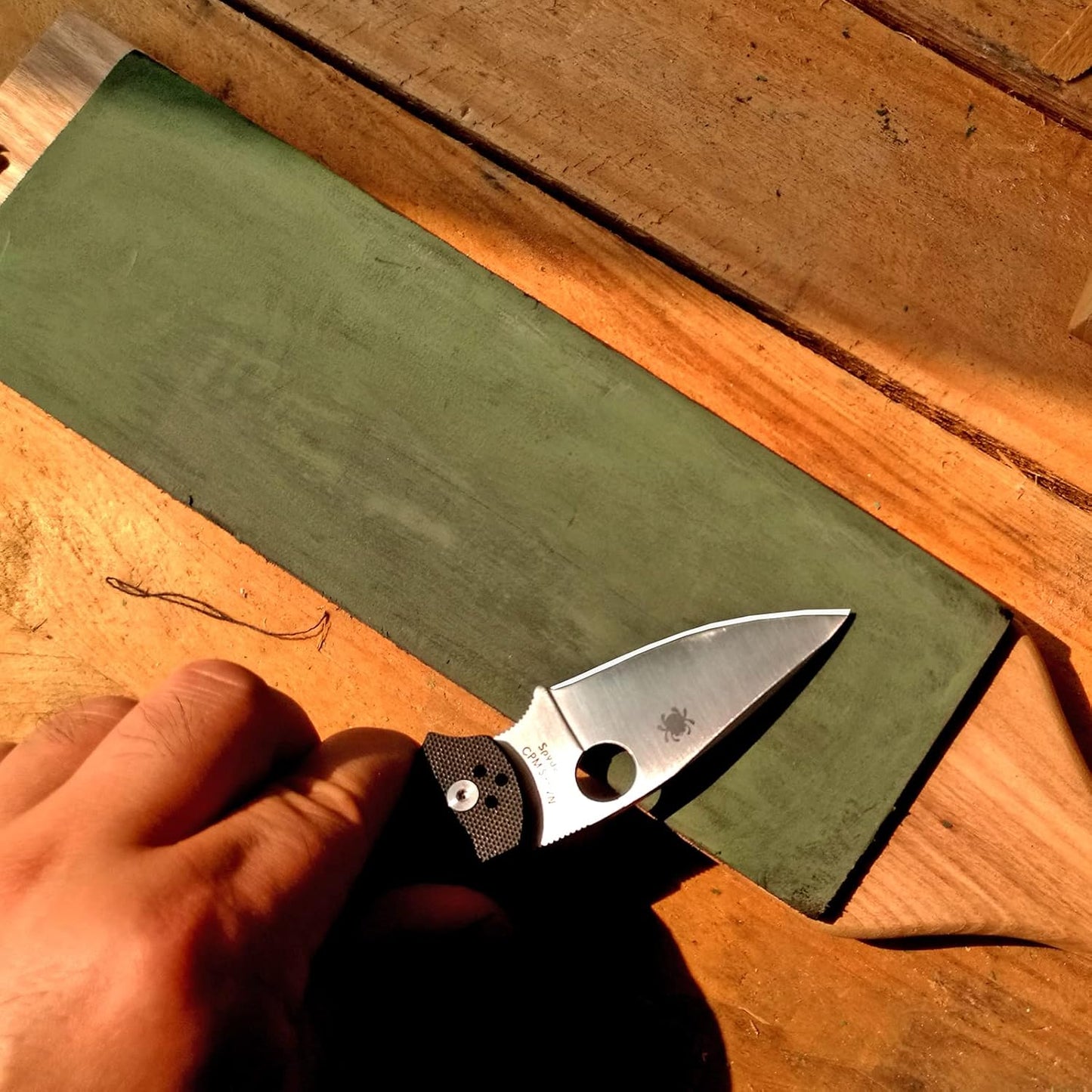 Leather Strop with Polishing Compound, Knife Stropping Kit for Sharpening & Honing Knives Tools