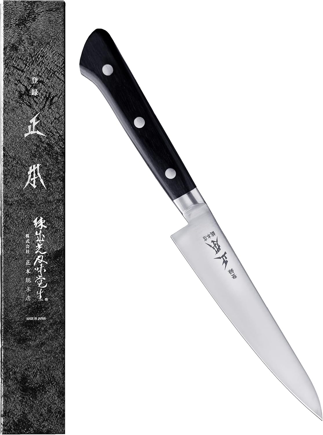 VG Japanese Petty Knife 5" (120mm) Professional Kitchen Small Utility Knife, Ultra Sharp Japanese Stainless Steel Blade, Duracon Handle, Made in JAPAN