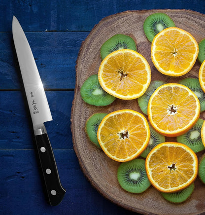 VG Japanese Petty Knife 5" (120mm) Professional Kitchen Small Utility Knife, Ultra Sharp Japanese Stainless Steel Blade, Duracon Handle, Made in JAPAN