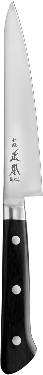 VG Japanese Petty Knife 5" (120mm) Professional Kitchen Small Utility Knife, Ultra Sharp Japanese Stainless Steel Blade, Duracon Handle, Made in JAPAN