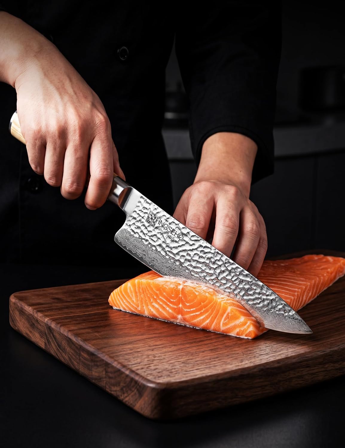 Damascus Japanese Chef Knife 8 in,VG-10 Forged High Carbon Steel