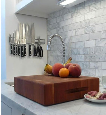 16-Inch Heavy-Duty Aluminum Knife Strip Magnetic Knife Holder Rack for Kitchen Organization, Wall-Mounted, Silver, 16"L x 2"W x 1"H