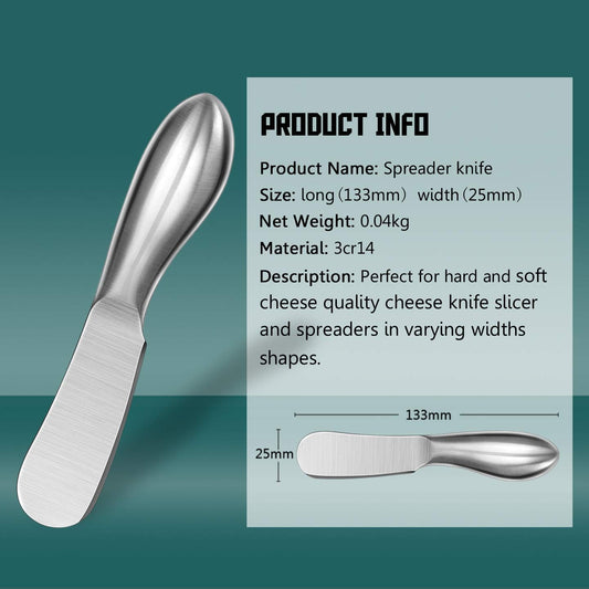 4-Piece Spreader Knife Set, Stainless Steel for Cheese Butter Jam, Dishwasher Safe Kitchen & Serving Utensils, Gift for Wedding Housewarming Christmas