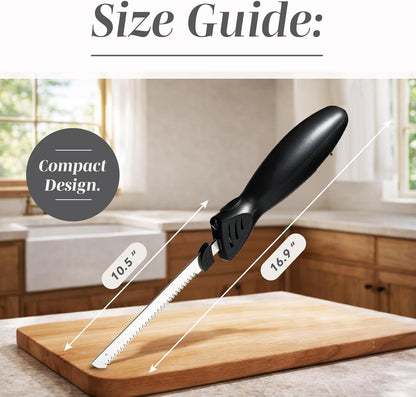 Electric Knife, 100W Power, Dual Stainless Steel Blades for Precise Cutting, Ergonomic Handle, Low Noise and Vibration, Ideal for Bread, Meat, and Vegetables, Cream