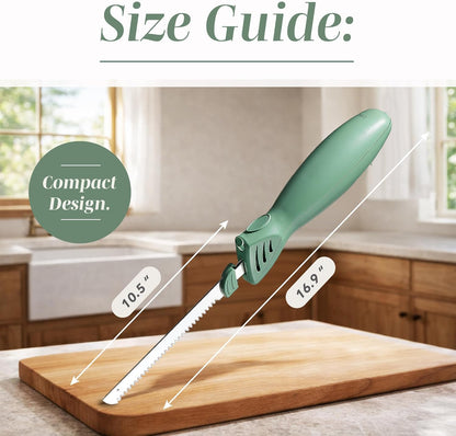 Electric Knife, 100W Power, Dual Stainless Steel Blades for Precise Cutting, Ergonomic Handle, Low Noise and Vibration, Ideal for Bread, Meat, and Vegetables, Cream