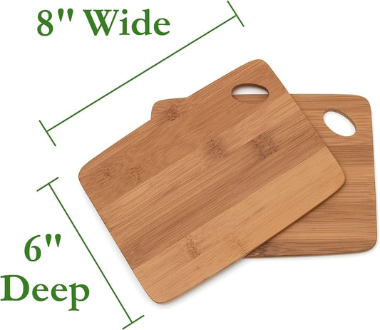 849 Bamboo Thin Cutting Board Set, Two 6 by 8-Inch Boards