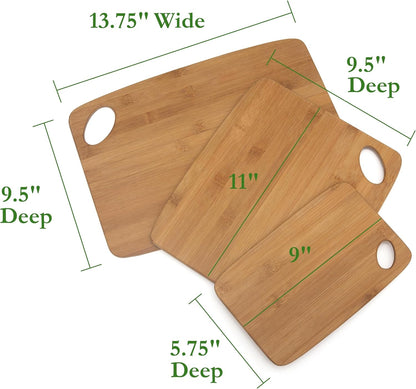 849 Bamboo Thin Cutting Board Set, Two 6 by 8-Inch Boards