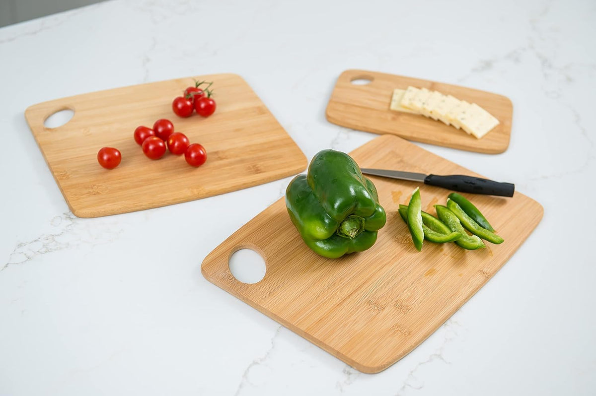 849 Bamboo Thin Cutting Board Set, Two 6 by 8-Inch Boards
