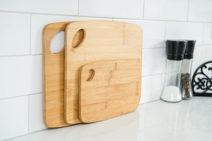 849 Bamboo Thin Cutting Board Set, Two 6 by 8-Inch Boards