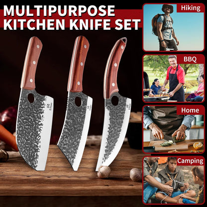Butcher Knife Set – 3PCS Hand Forged Kitchen Knife Set