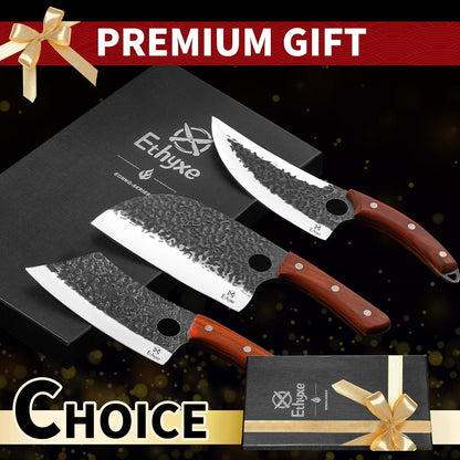 Butcher Knife Set – 3PCS Hand Forged Kitchen Knife Set