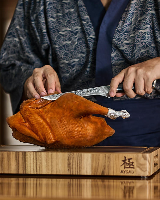 2pcs Japanese Knife Set for Meat Cutting,Damascus Kitchen Butcher Knife Set for Brisket Carving,Sharp VG10 Steel 7" Boning+12" Slicing,UPGRADED Silver Ion Coated Breaking Knives BBQ Slicer