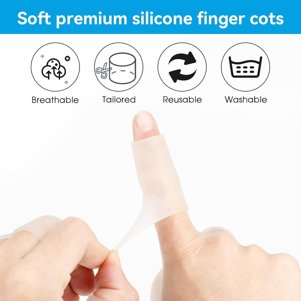 10 Pcs Finger Sleeves Protectors Silicone Finger Protectors Silicone Finger Sleeve Finger Covers Cushions and Protects Gel Rubber Finger Shields Provide Relief for Cracked Finger