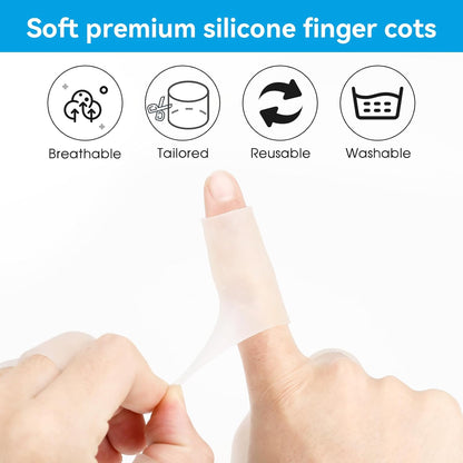 10 Pcs Finger Sleeves Protectors Silicone Finger Protectors Silicone Finger Sleeve Finger Covers Cushions and Protects Gel Rubber Finger Shields Provide Relief for Cracked Finger