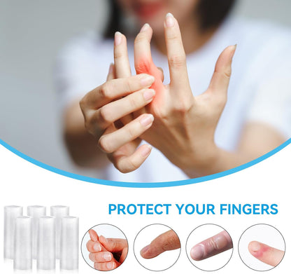 10 Pcs Finger Sleeves Protectors Silicone Finger Protectors Silicone Finger Sleeve Finger Covers Cushions and Protects Gel Rubber Finger Shields Provide Relief for Cracked Finger