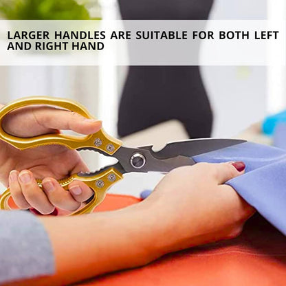 Gold Kitchen Scissors Heavy Duty – 8.9" Stainless Steel Shears for Food Scissors Heavy Duty Multi-Purpose for Meat Chicken Fish Kitchen Tool Gold Shears