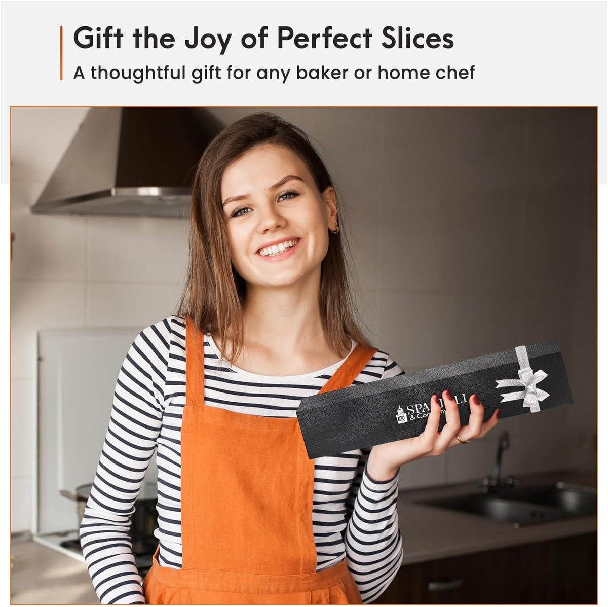 8-Inch Bread Knife – Serrated High Carbon German Stainless Steel Blade for Bread, Bagels & Pastries – Ergonomic Handle, Rust-Resistant, Ultra-Sharp Edge – Ideal for Home Bakers and Chefs.