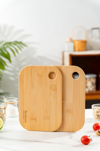 2 PCs Small FSC-CERTIFIED Bamboo Wood Cutting Board Set – Mini Lightweight Wooden Cutting Board- BPA Free