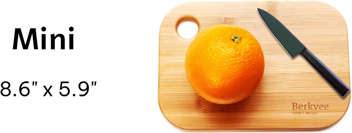 2 PCs Small FSC-CERTIFIED Bamboo Wood Cutting Board Set – Mini Lightweight Wooden Cutting Board- BPA Free