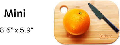 2 PCs Small FSC-CERTIFIED Bamboo Wood Cutting Board Set – Mini Lightweight Wooden Cutting Board- BPA Free
