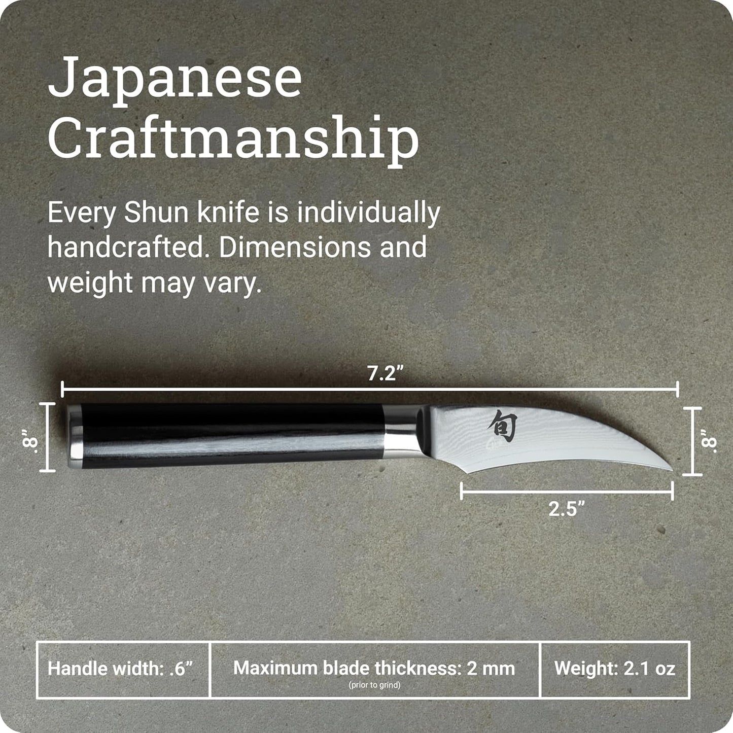 Classic 2.5" Bird’s Beak Knife, Handcrafted Japanese Vegetable & Fruit Knife, VG-MAX Core with Damascus Stainless Steel Cladding, Pakkawood Handle, Small Tool for Intricate, Decorative Designs