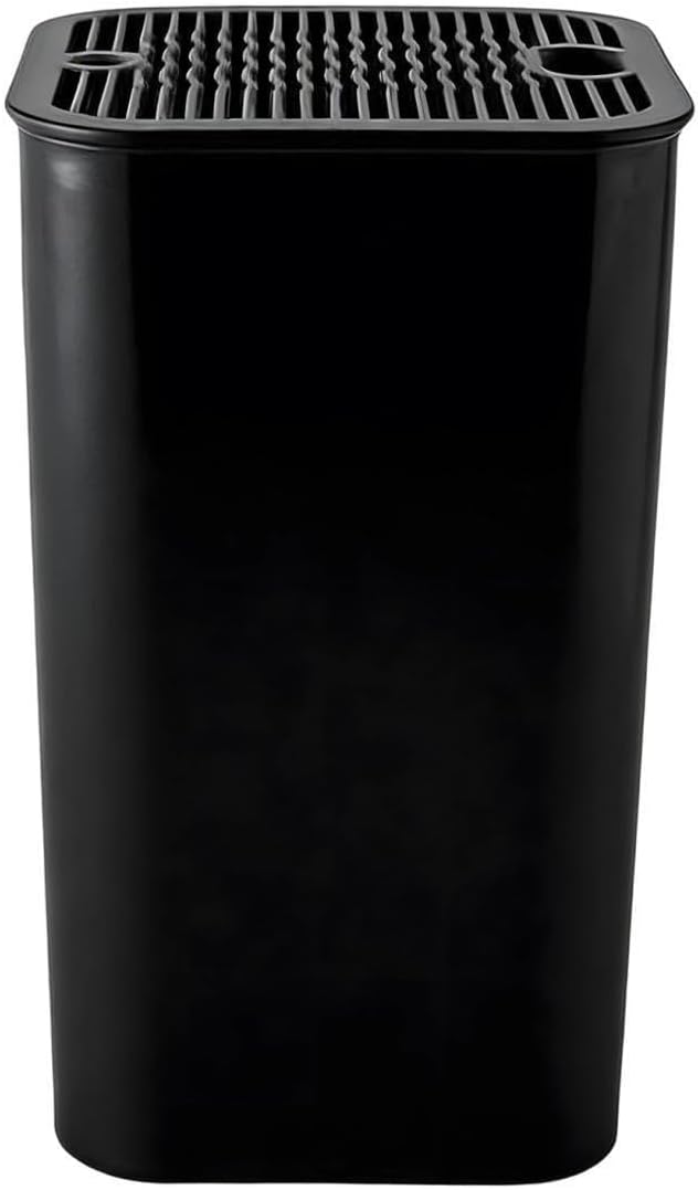 Square Knife Storage Block, Universal Knife Holder with 20 Slots, Holds 8.25 in Blades, 8.7 in High, Easy Clean Kitchen Countertop Knife Organizer, Black