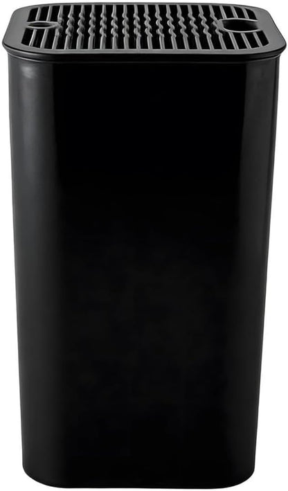 Square Knife Storage Block, Universal Knife Holder with 20 Slots, Holds 8.25 in Blades, 8.7 in High, Easy Clean Kitchen Countertop Knife Organizer, Black