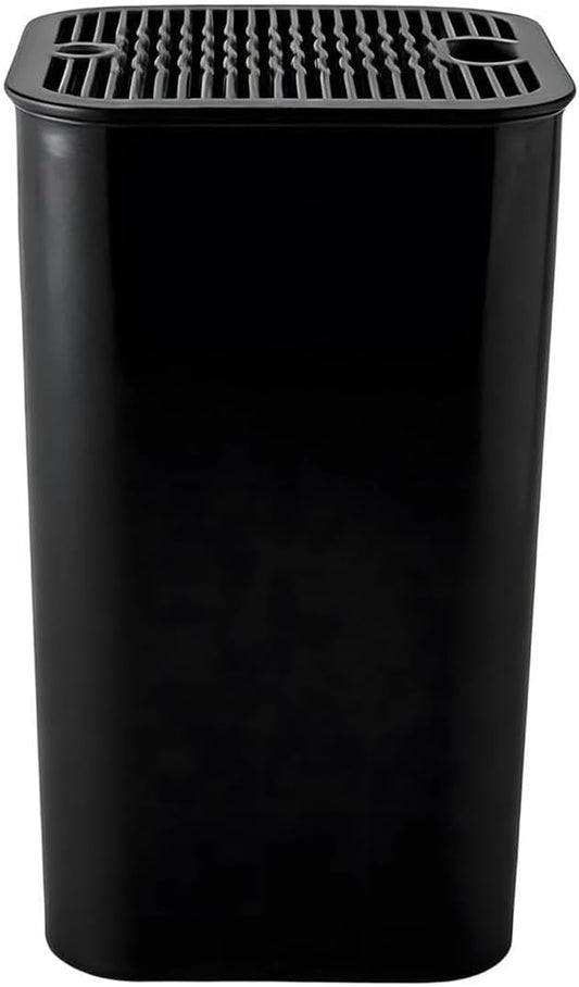 Square Knife Storage Block, Universal Knife Holder with 20 Slots, Holds 8.25 in Blades, 8.7 in High, Easy Clean Kitchen Countertop Knife Organizer, Black