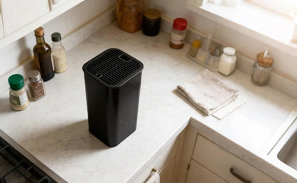 Square Knife Storage Block, Universal Knife Holder with 20 Slots, Holds 8.25 in Blades, 8.7 in High, Easy Clean Kitchen Countertop Knife Organizer, Black