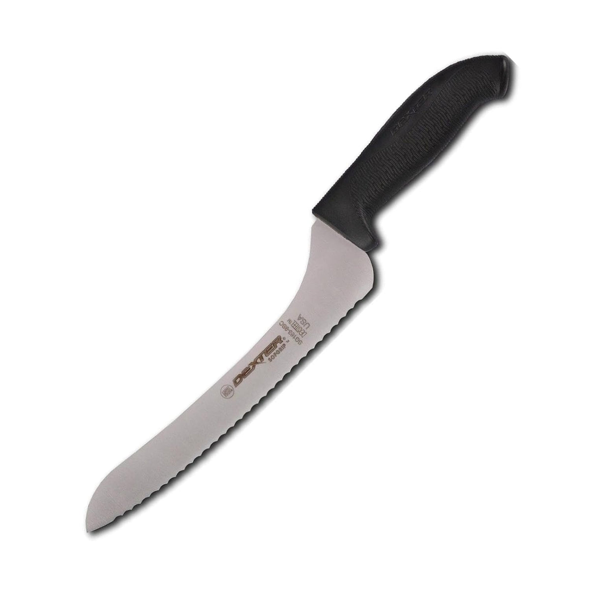 9" Scalloped Offset Sandwich Knife, Blk,Black
