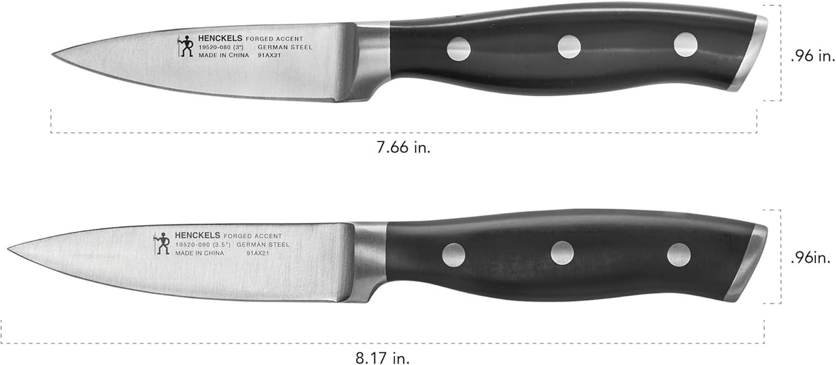 Forged Accent 2-Pc Paring Knife Set, Razor-Sharp German Engineered | Informed by 100+ Years of Mastery. Dishwasher safe, Comfortable Grip. Great for Peeling, Coring and Slicing.