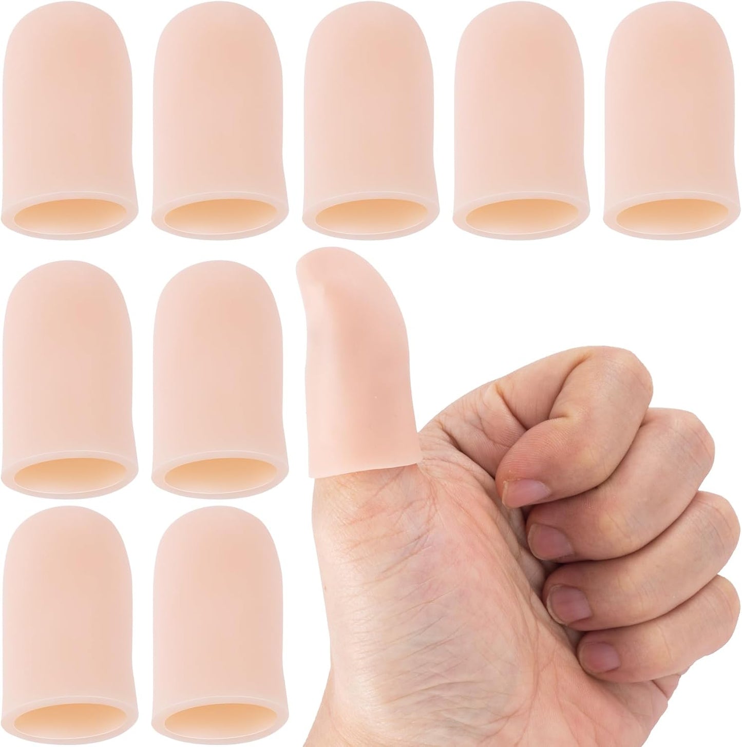 10pcs Gel Finger Cots, Silicone Finger Covers, Thumb Protector Finger Support Protector Caps Gloves