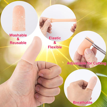 10pcs Gel Finger Cots, Silicone Finger Covers, Thumb Protector Finger Support Protector Caps Gloves