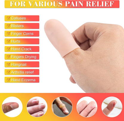 10pcs Gel Finger Cots, Silicone Finger Covers, Thumb Protector Finger Support Protector Caps Gloves