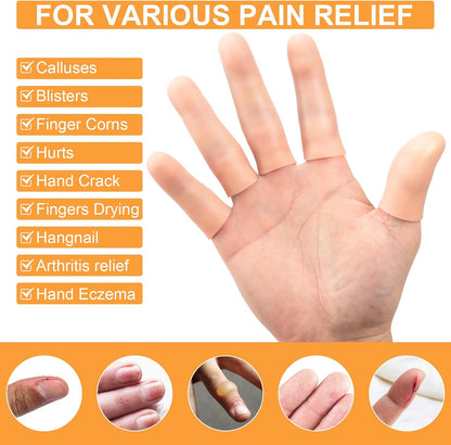 10pcs Gel Finger Cots, Silicone Finger Covers, Thumb Protector Finger Support Protector Caps Gloves