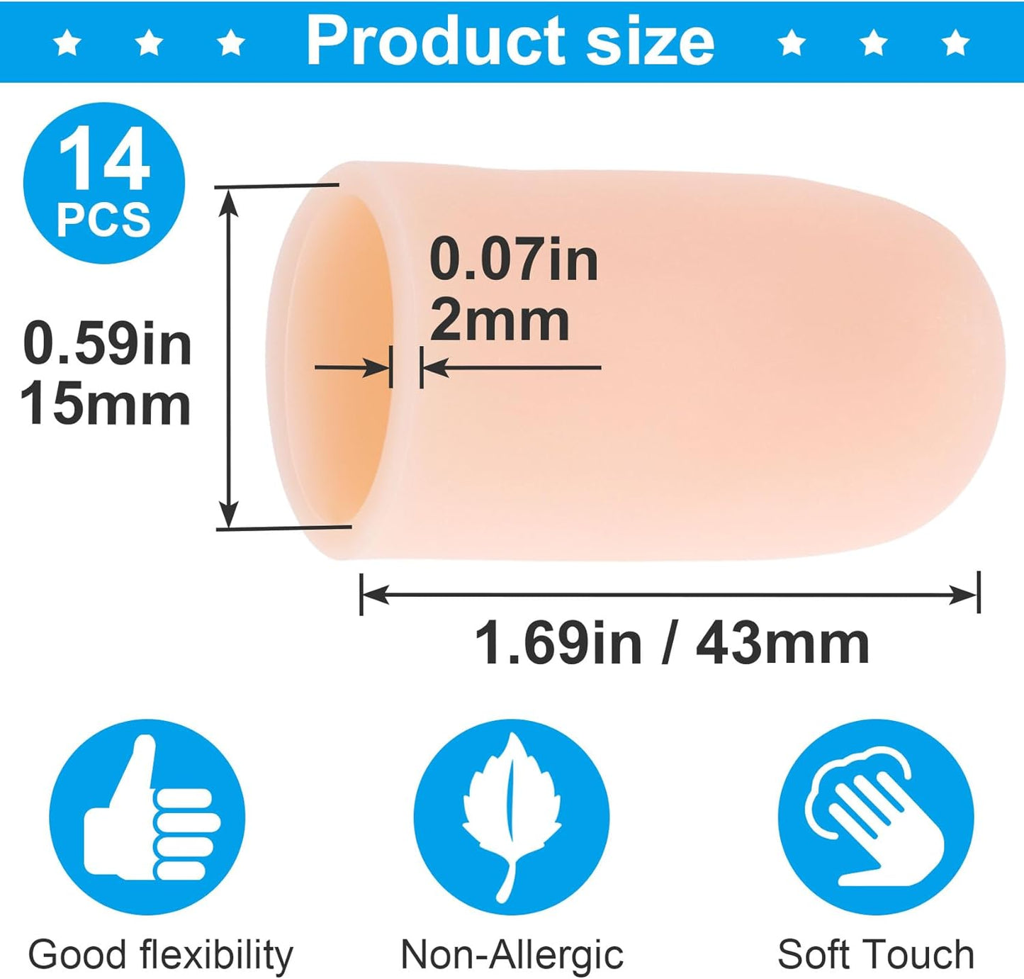 10pcs Gel Finger Cots, Silicone Finger Covers, Thumb Protector Finger Support Protector Caps Gloves