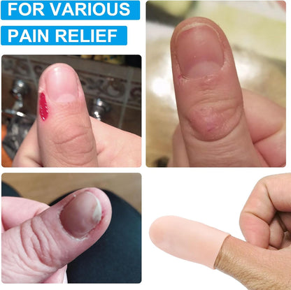 10pcs Gel Finger Cots, Silicone Finger Covers, Thumb Protector Finger Support Protector Caps Gloves