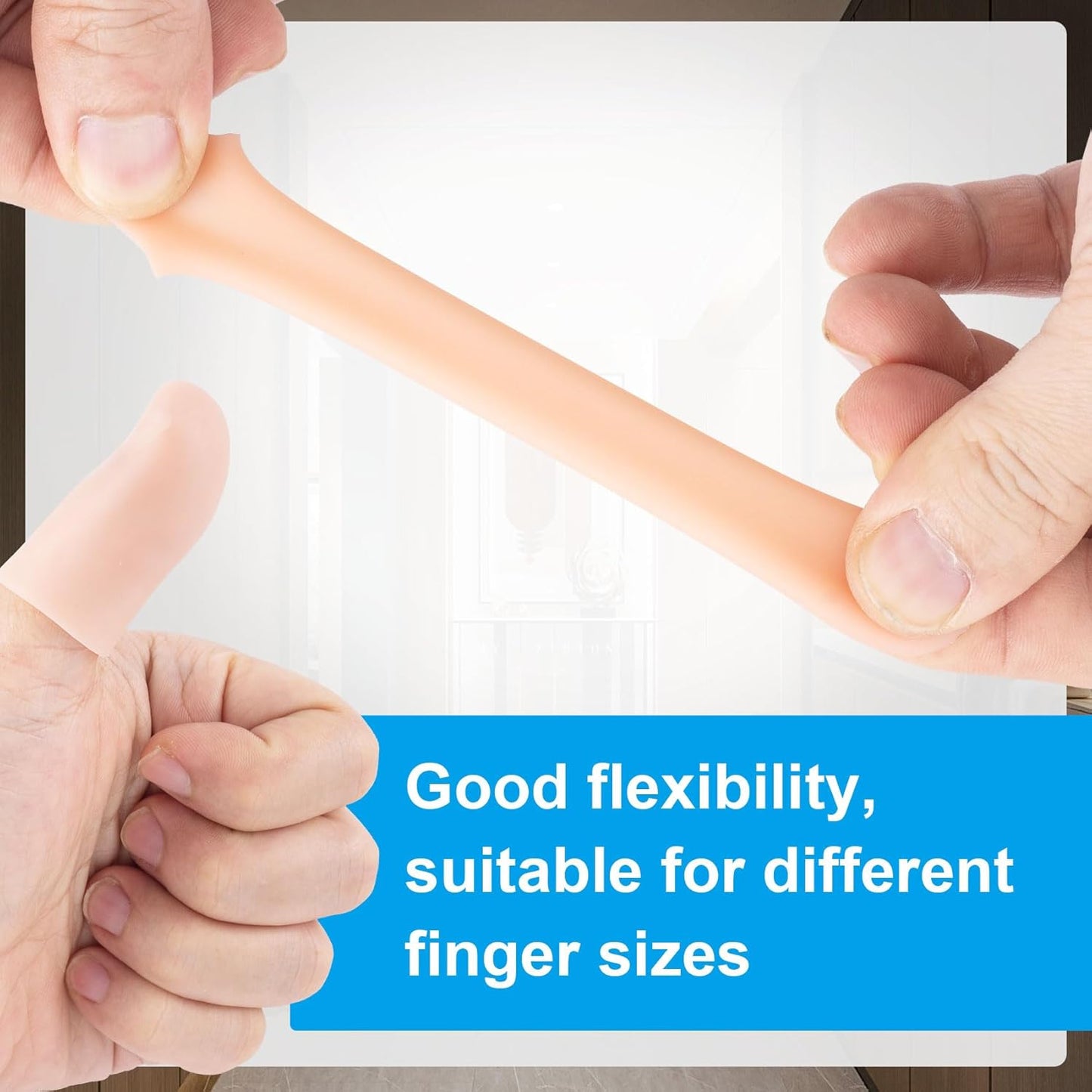 10pcs Gel Finger Cots, Silicone Finger Covers, Thumb Protector Finger Support Protector Caps Gloves