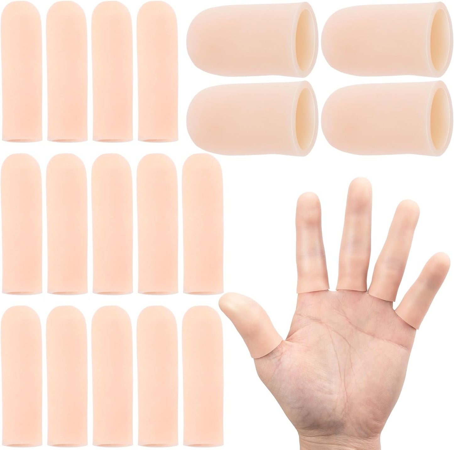 10pcs Gel Finger Cots, Silicone Finger Covers, Thumb Protector Finger Support Protector Caps Gloves