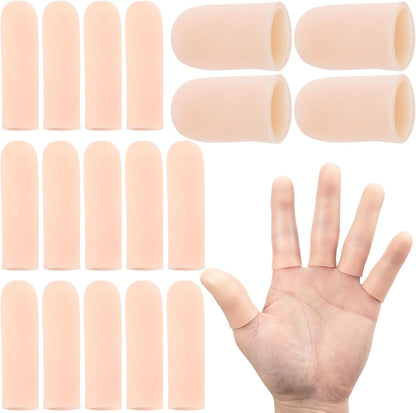 10pcs Gel Finger Cots, Silicone Finger Covers, Thumb Protector Finger Support Protector Caps Gloves