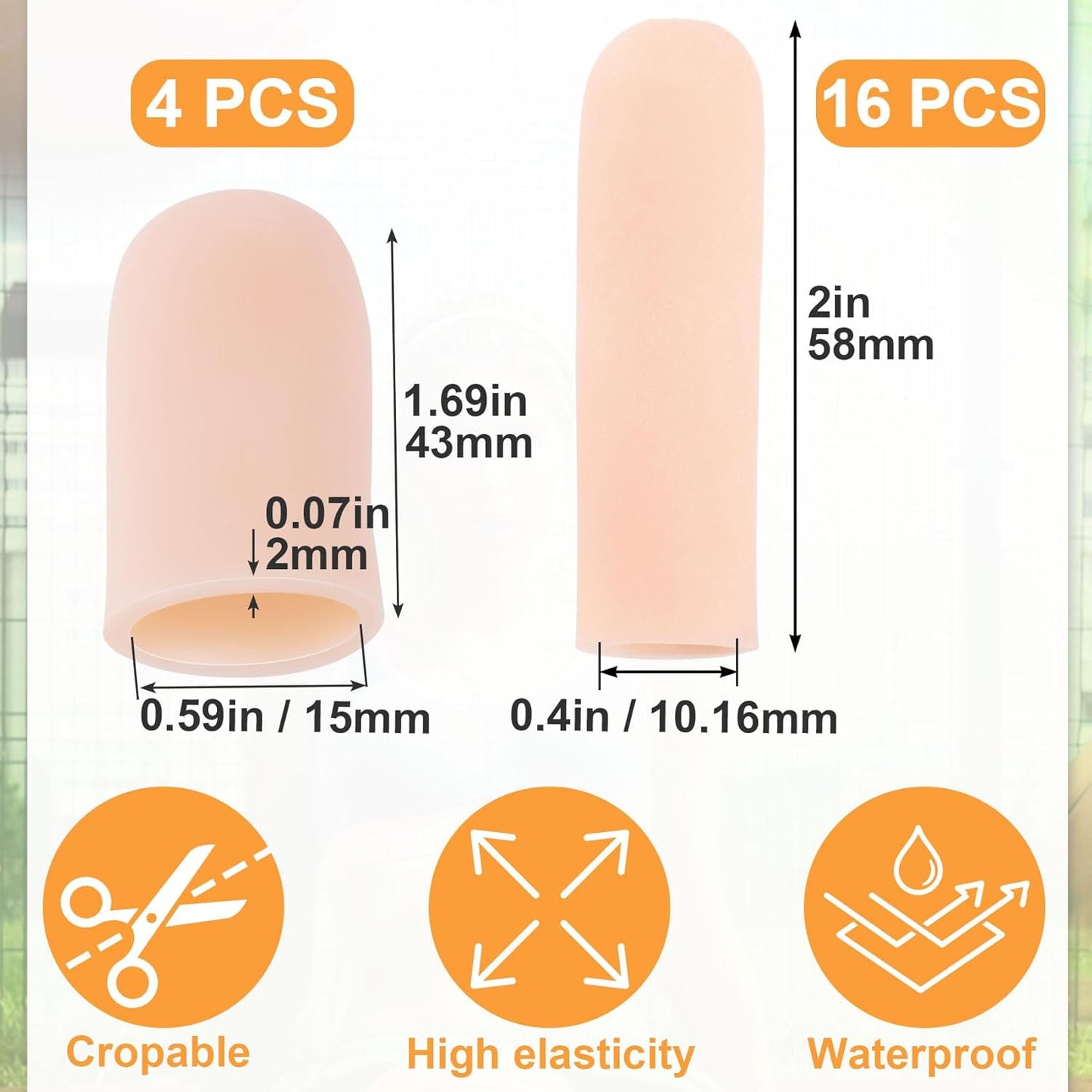 10pcs Gel Finger Cots, Silicone Finger Covers, Thumb Protector Finger Support Protector Caps Gloves
