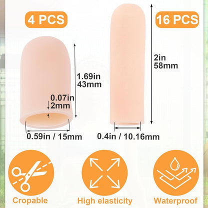10pcs Gel Finger Cots, Silicone Finger Covers, Thumb Protector Finger Support Protector Caps Gloves