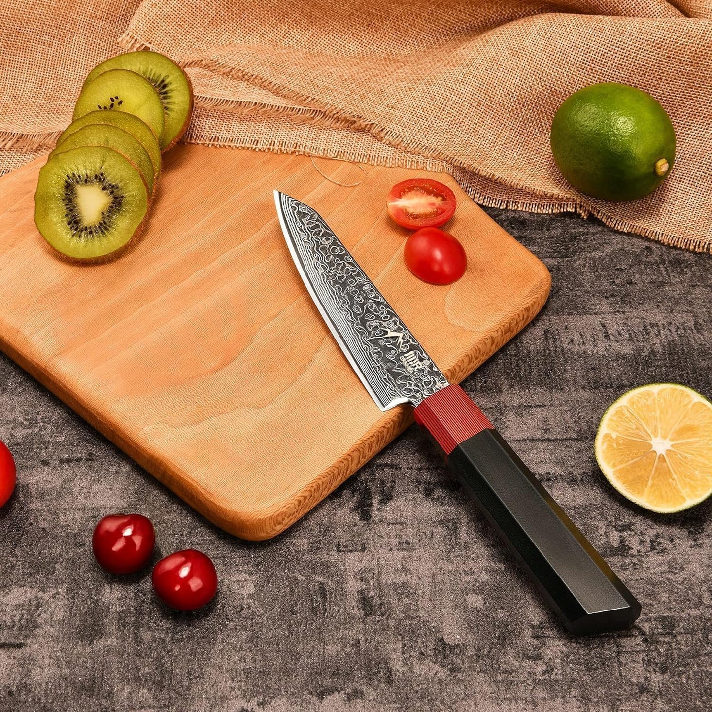 Kiritsuke Chef Knife 8.5 Inch, Japanese Damascus Knife 67-Layer Steel with G10 Handle - Sharp VG-10 High Carbon Stainless Steel for Home and Kitchen