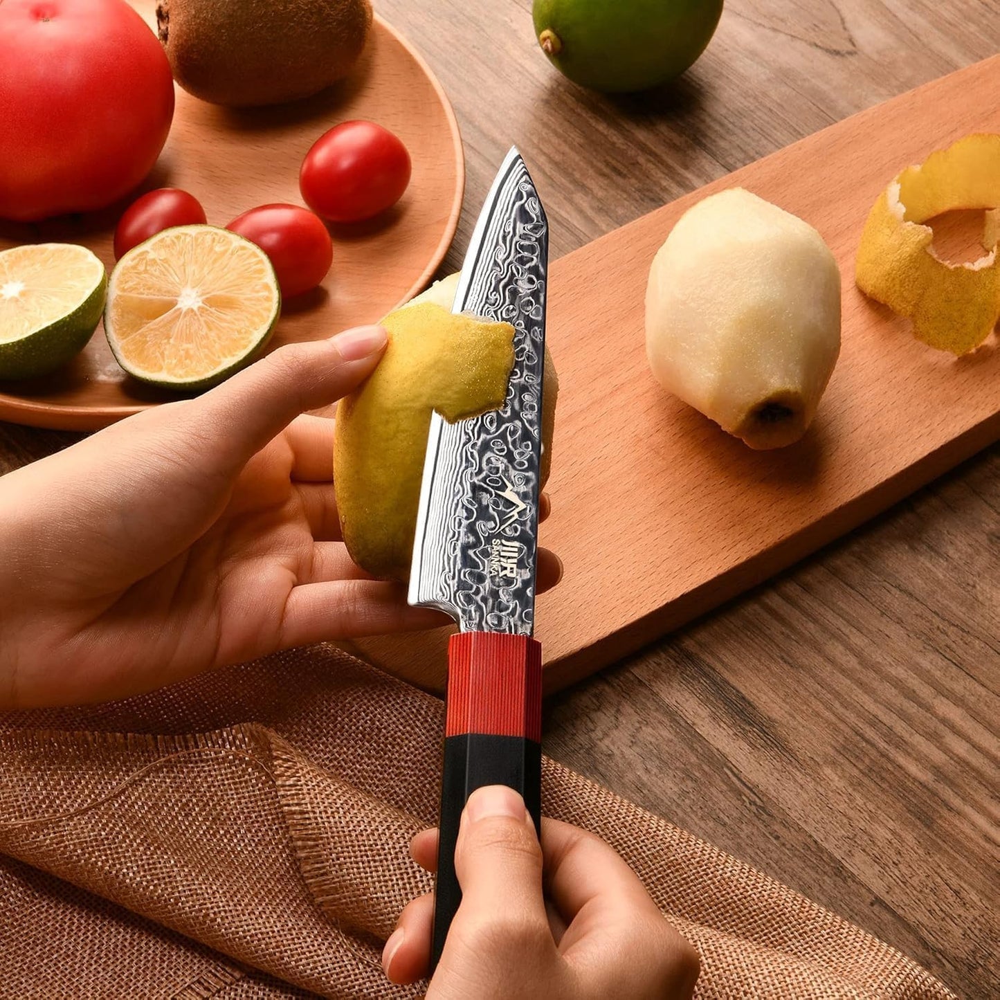 Kiritsuke Chef Knife 8.5 Inch, Japanese Damascus Knife 67-Layer Steel with G10 Handle - Sharp VG-10 High Carbon Stainless Steel for Home and Kitchen