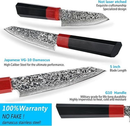 Kiritsuke Chef Knife 8.5 Inch, Japanese Damascus Knife 67-Layer Steel with G10 Handle - Sharp VG-10 High Carbon Stainless Steel for Home and Kitchen