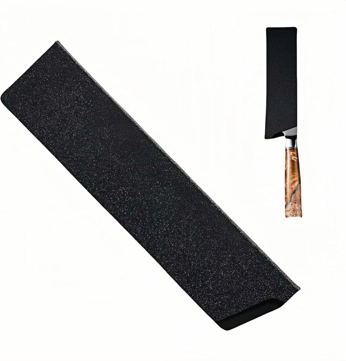 Professional 8-Inch Knife Sheath, Black ABS Plastic with Felt Lining, Waterproof Blade Guard Cover for 7-8 Inch Chef Knives, Kitchen Storage, Travel Protection