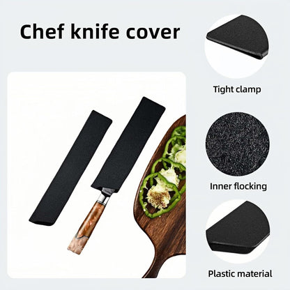 Professional 8-Inch Knife Sheath, Black ABS Plastic with Felt Lining, Waterproof Blade Guard Cover for 7-8 Inch Chef Knives, Kitchen Storage, Travel Protection