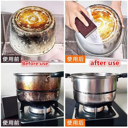 Diamond Sand Artifact Kitchen Sponge Eraser Household Stainless Steel Cleaning Tool Pot Bottom Black Scale Rust Removal Brush Pot Sponge Sand